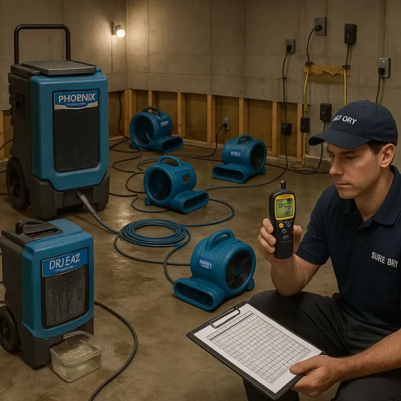Structural Drying and Dehumidification process in Shiloh, PA